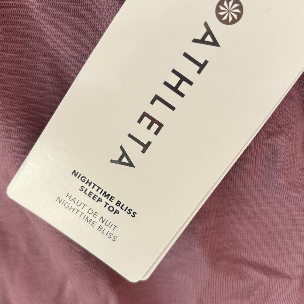 Athleta Nighttime Bliss Mauve Purple Tencel Sleep Top Adult XS - Picture 3 of 6